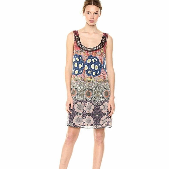 🆕Desigual | Beaded Francoise Dress Wearable Art Size 40/US 6 - Picture 2 of 2